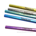 Titanium Ice Pattern Drinking Straws Metal Drink Straw